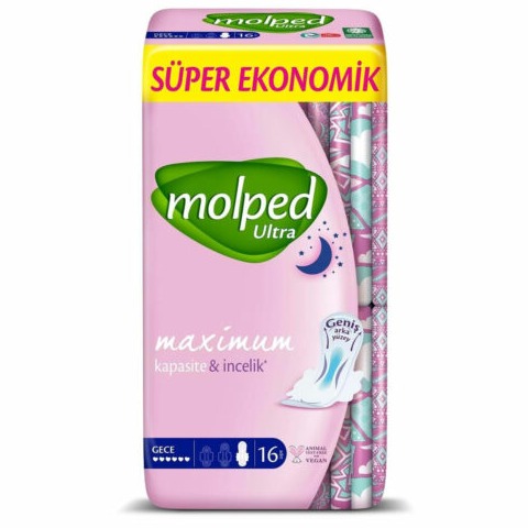 نوار بهداشتی مولپد ویژه شب مدل Ultra بسته ۱۶ عددی