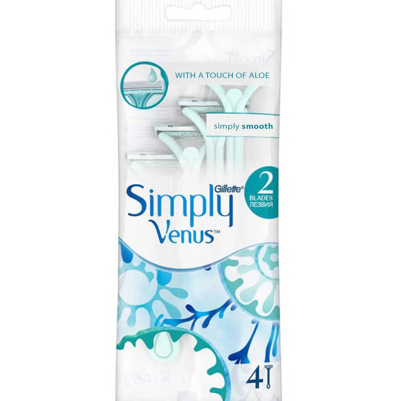 ژیلت زنانه 2 لبه ونوس Venus بسته 4 عددی
