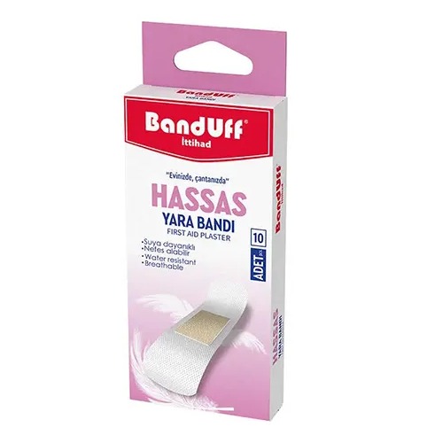 چسب زخم آنتي باكتريال پوست حساس BandUff بسته 10 عددي