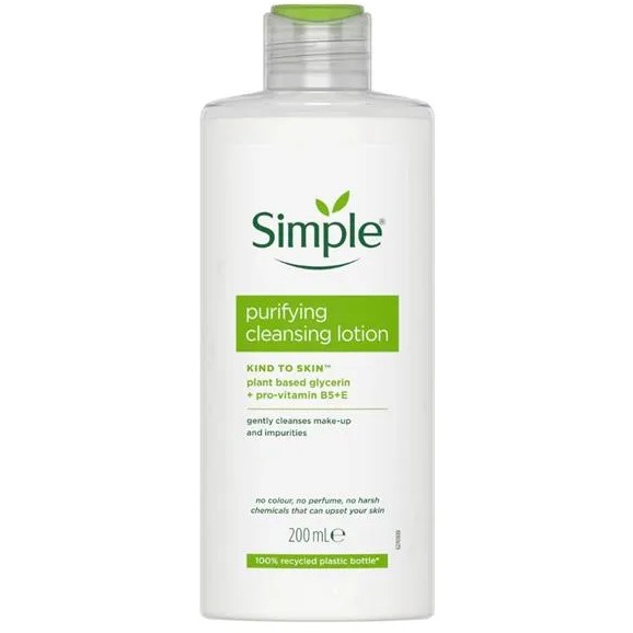 لوسیون پاک کننده آرایش سیمپل مدل Purifying Cleansing Lotion حجم ۲۰۰ میل