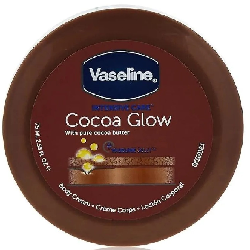کرم بدن کره کاکائو وازلین Vaseline cocoa Glow حجم 75 میل