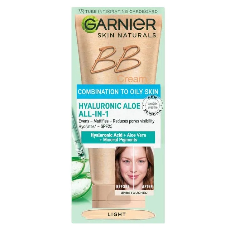 بی بی کرم گارنیر مدل ALL IN 1 مناسب پوست مختلط و چرب رنگ روشن 50میل
