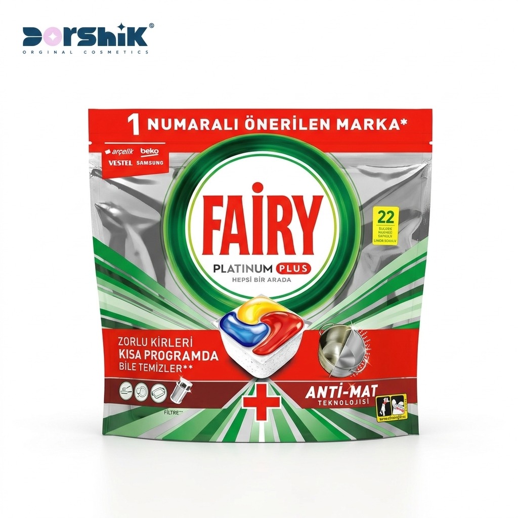 قرص ظرفشویی همه کاره فیری مدل Platinum Plus بسته ۲۲ عددی