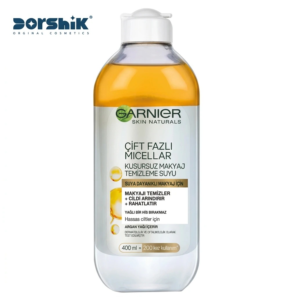 محلول پاک کننده آرایش صورت گارنیه مدل Argan حجم 400 میلی لیتر