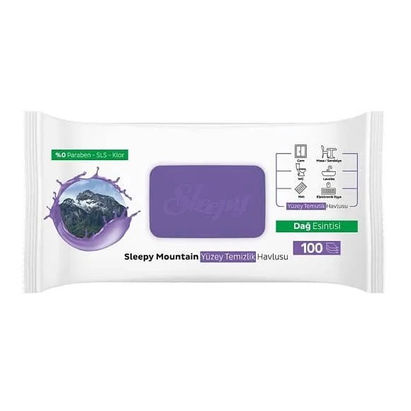 دستمال مرطوب اسلیپی Sleepy رایحه کوهستان بسته 100 عددی