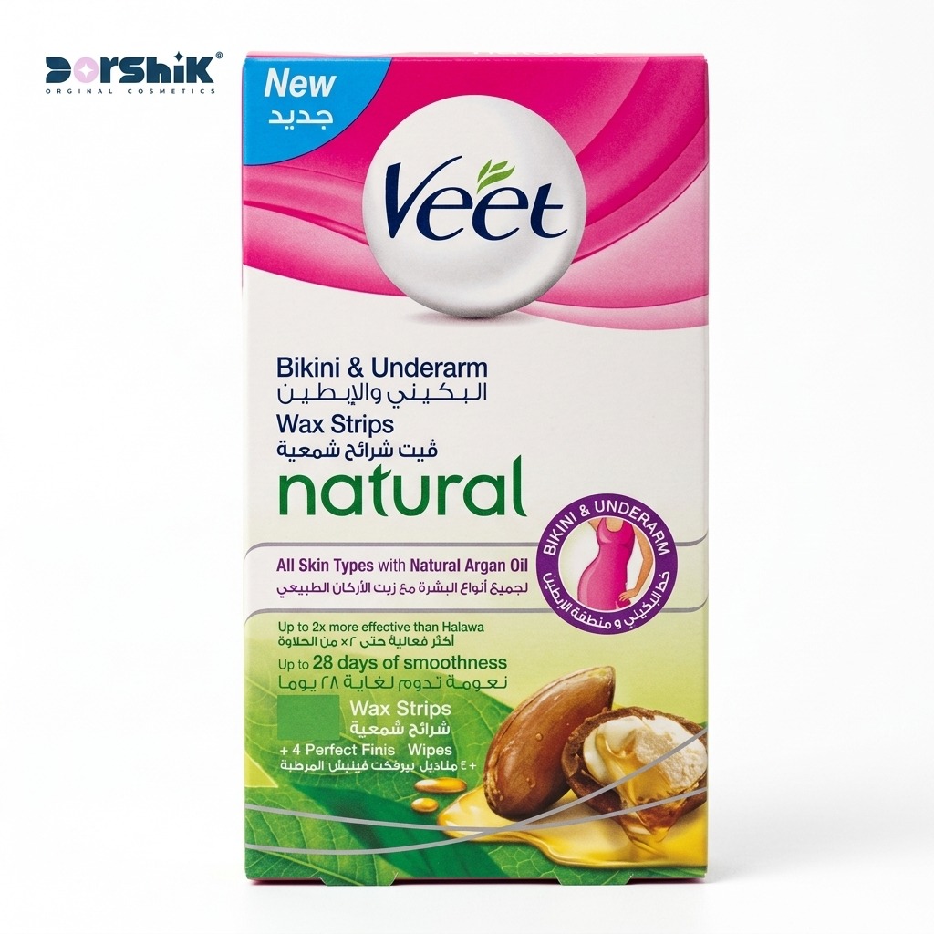 چسب موبر ویت Veet مناسب انواع پوست حاوی روغن آرگان بسته ۲۰عددی
