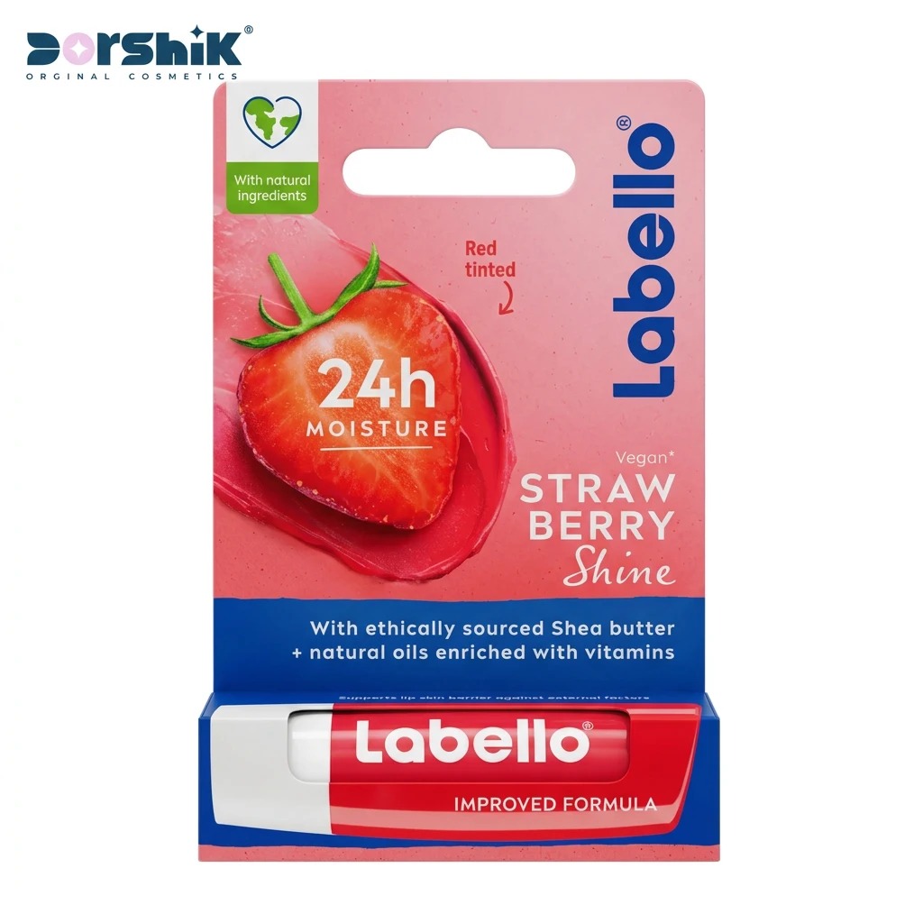 بالم مرطوب کننده لب لبلو طعم توت فرنگی Labello Strawberry Shine