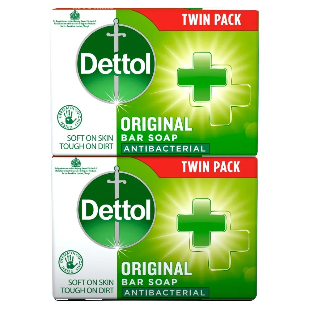 صابون نواری آنتی باکتریال Dettol اورجینال، بسته دوقلو (2x100 گرم)